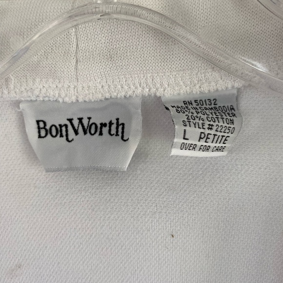 BonWorth Ladies L Petite White Cardigan Jacket Women’s - Picture 5 of 6